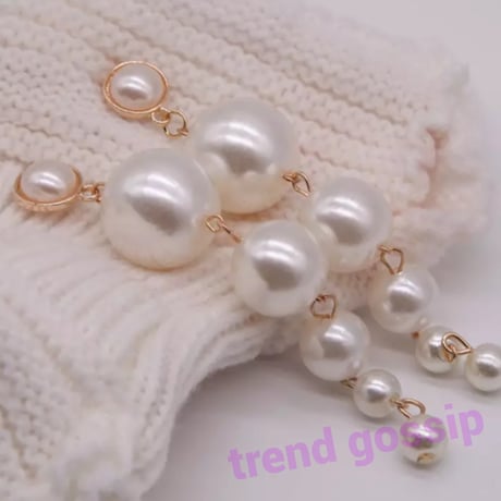 【即納☆送料無料】6連ドロップパールピアス/アクセサリー
