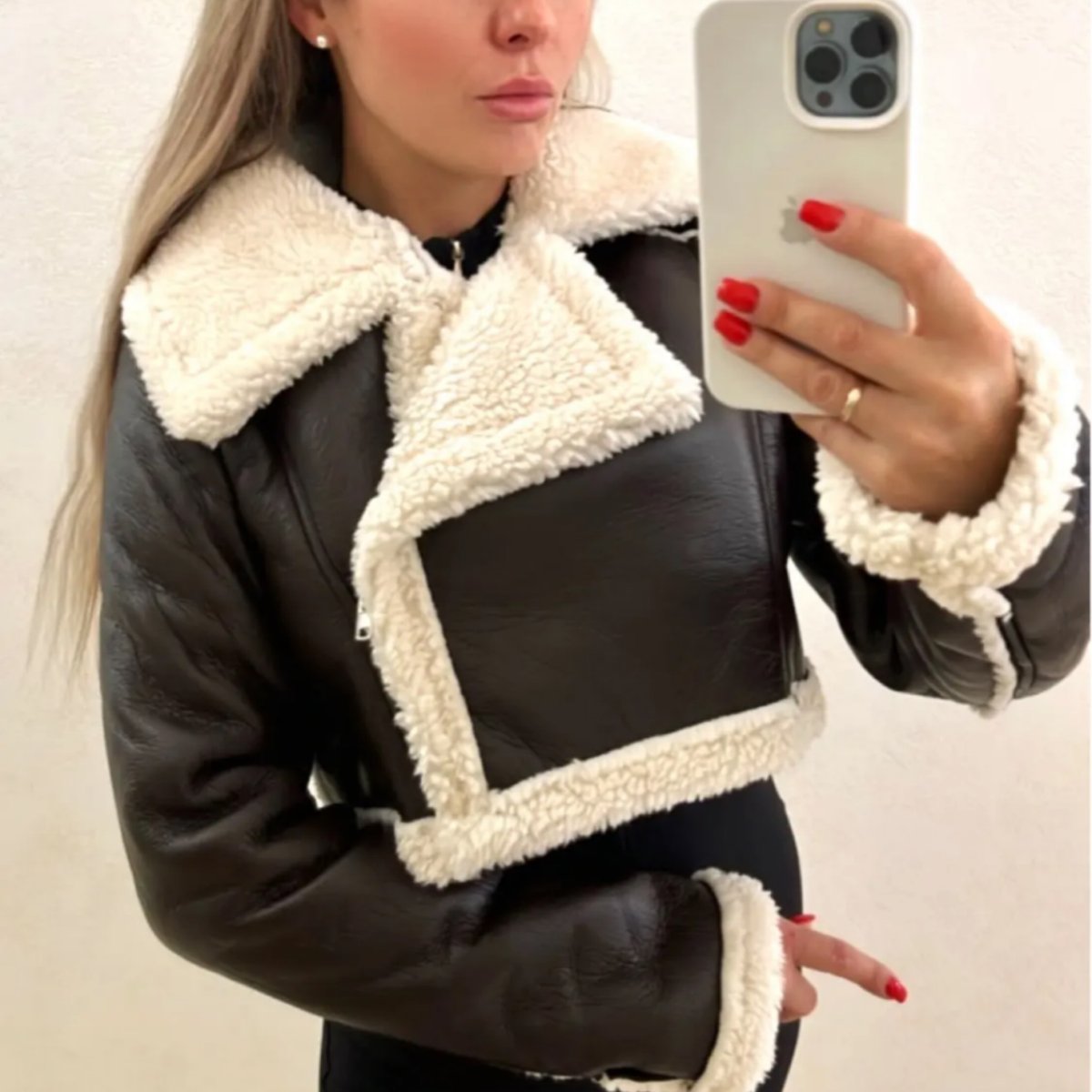 ボアファークロップドライダースジャケット/2色展開/XS〜L/2023AW