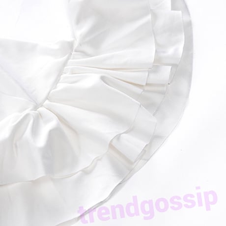 バックセクシーショルダーフリルマーメードドレス/ワンピース/5色展開／S～XXL
