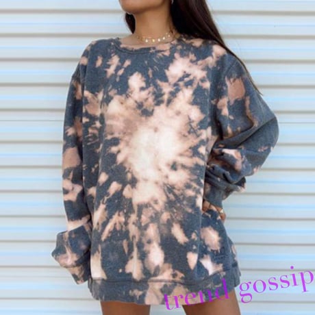 ブラウンタイダイ柄プルオーバー/S～XXXL/2020AW
