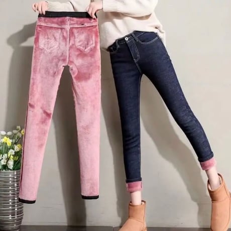 インナーカラーベロアホットスキニーデニム/ジーンズ/4色展開/25～32inch/2019AW