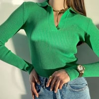 スキッパーカラーリブニット/4色展開/S.M.L/2021SS