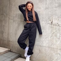 【即納】裏起毛クロップドフーディースウェットセットアップ/3色展開/S.M.L/2021AW
