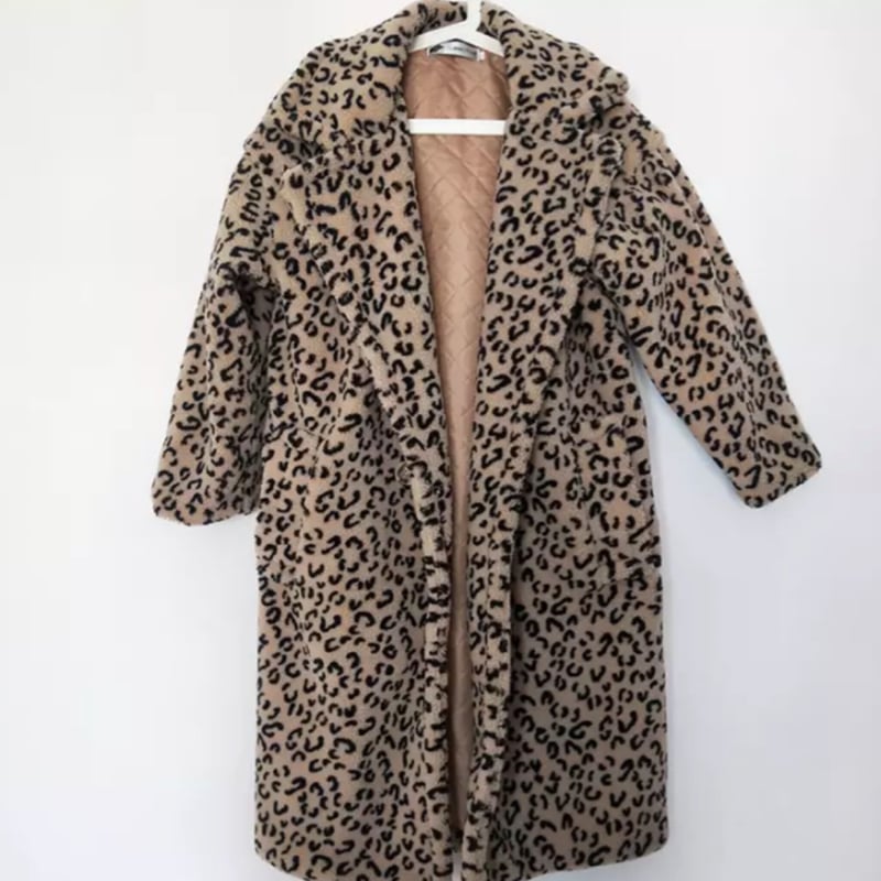 レオパードボアファーロングコート/アウター/3色展開/XS〜XXL/2021AW