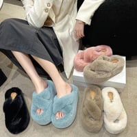 ふわふわクロスファーボリューム厚底サンダル/6色展開/S〜LL/2023AW