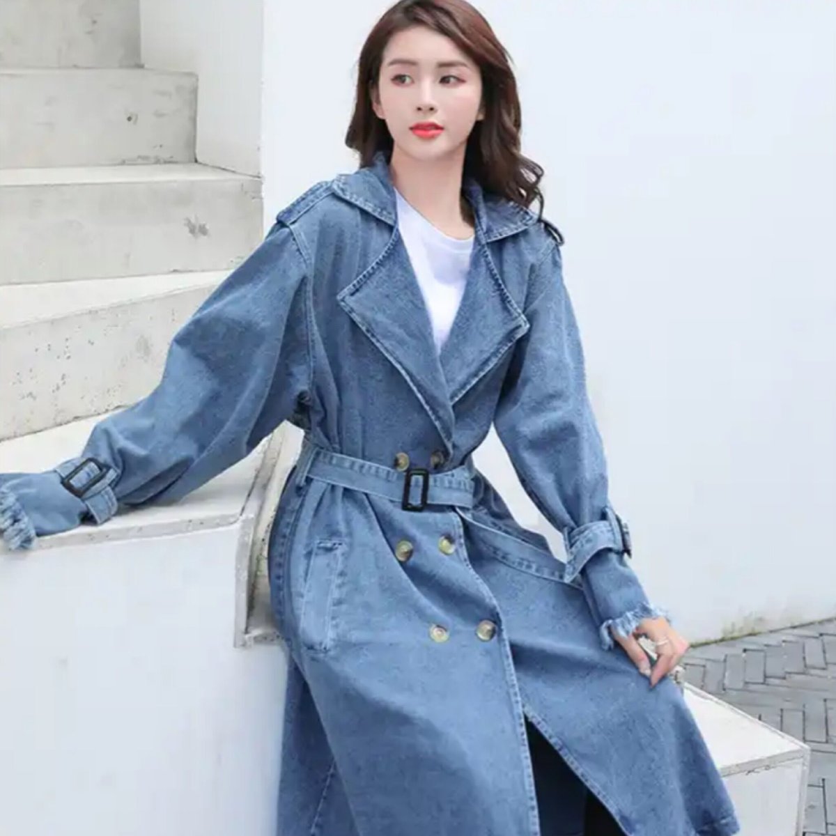 デニムトレンチコート/S〜XL/2023SS | trendgossip デニムトレンチコート/S〜XL/2023SS | trendgossip