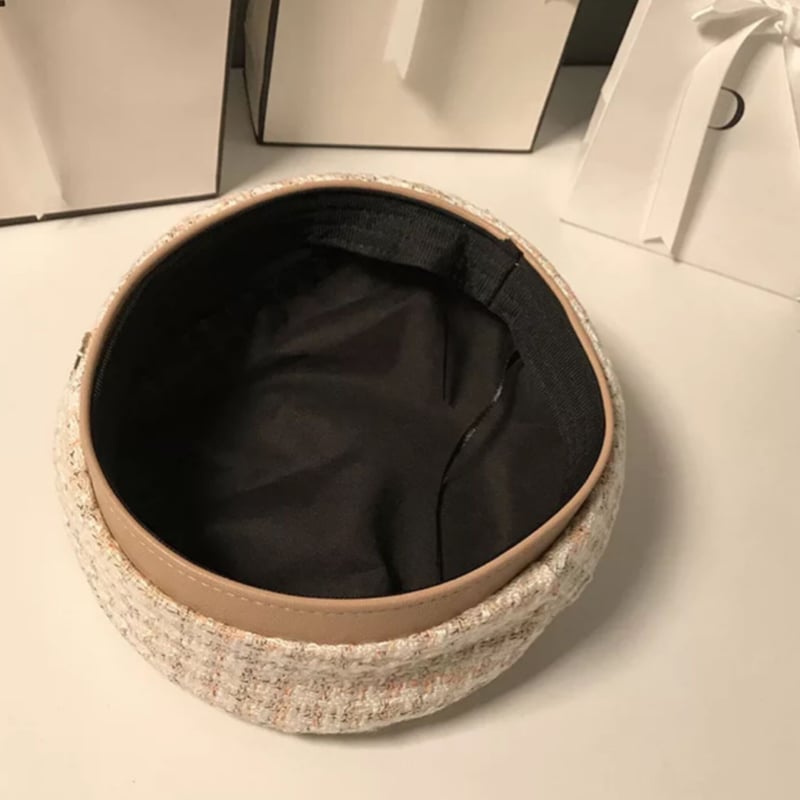 即納】レザーフレーム千鳥柄ベレー帽/2色展開/2022AW | trendgossip