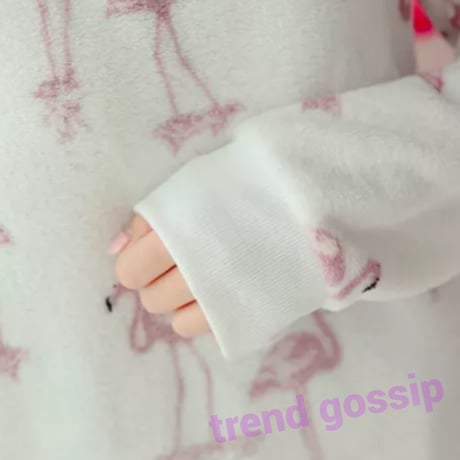 フラミンゴピンクボトムベロアパジャマ/ルームウェア/M.L.XL/2020AW