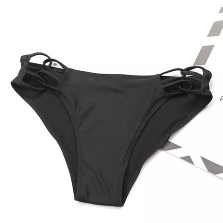 【即納✴︎送料無料】ハイネックセクシーブラックレースアップビキニ/水着/S～XL