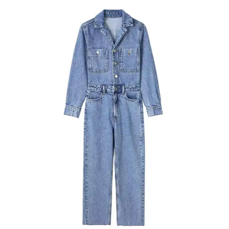カットオフデニムタイトジャンプスーツ/XS〜L/2023SS | trendgossip