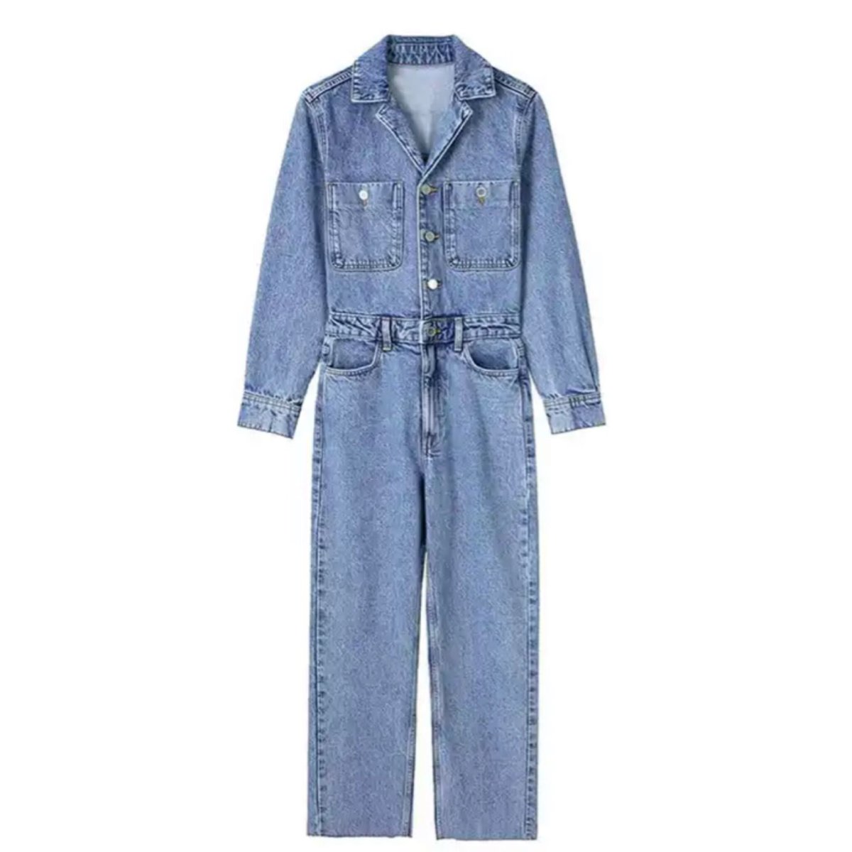 カットオフデニムタイトジャンプスーツ/XS〜L/2023SS | trendgossip