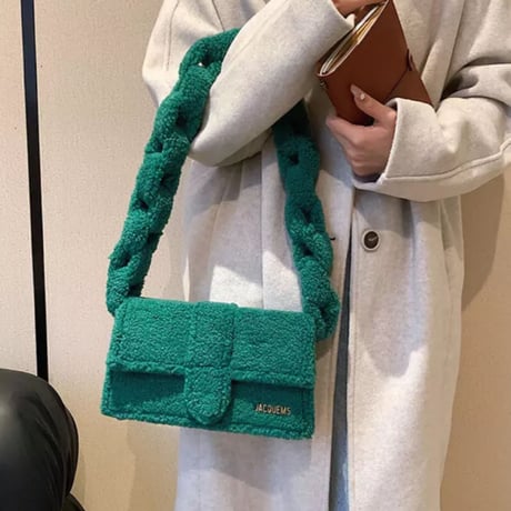 ボアファーチェーンデザインストラップショルダーバッグ/鞄/5色展開/2022AW