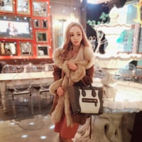 ロングファーレディムートンコート/M～XXL/AW