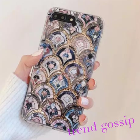 【送料無料】エスニックスケイルグリッタースマホケース/iPhone6～iPhone11/2020SS