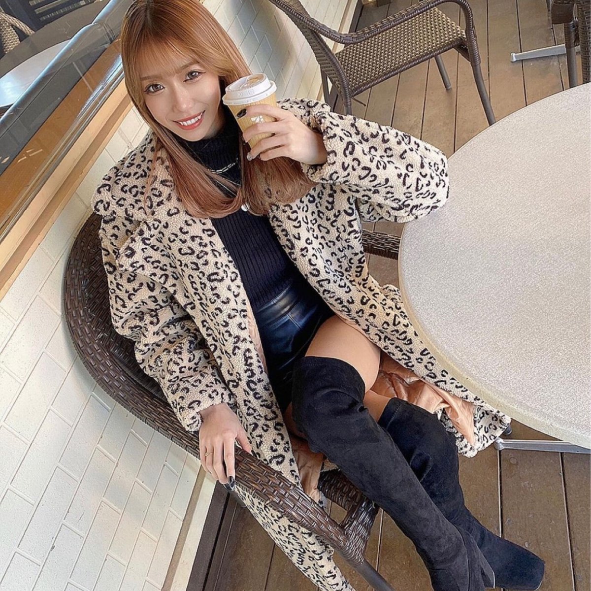 レパード　ファーコート ロングコート レオパードボアファーロングコート/アウター/3色展開/XS〜XXL/2021AW