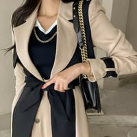 ブラックラインバイカラートレンチコート/S〜XL/2022SS