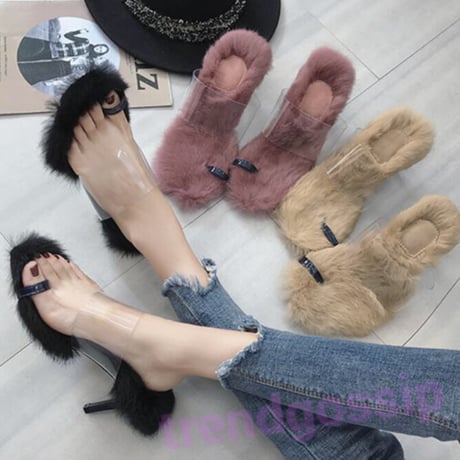 【Pink24.5即納】インサイドファークリアサンダル/3色展開/22.5～24.5cm/AW