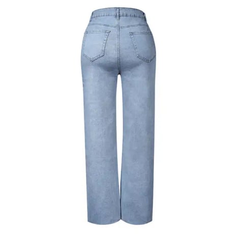 アイスブルーボーイフレンドカットオフデニム/ジーンズ/S〜XXL/2023SS
