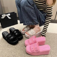 ダブルベルト厚底ウェッジサンダル/靴/22.5〜25cm/2023SS