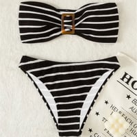 【送料無料】スクエアバックルギャザーボーダーバンドゥビキニ/水着/S〜XL/2023SS
