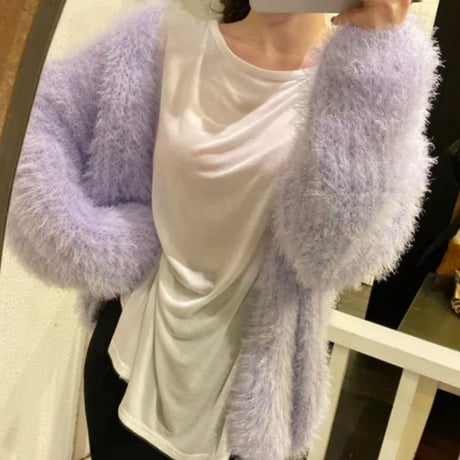 ふわふわファーバルーンカーディガン/3色展開/ワンサイズ/2022AW