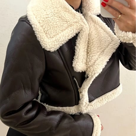 ボアファークロップドライダースジャケット/2色展開/XS〜L/2023AW