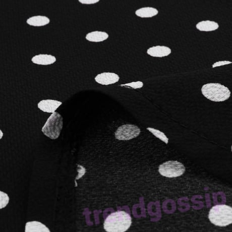 【即納】ワンショルドットチョーカーブラウス/S～XL/Black/SS