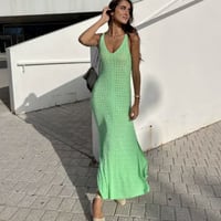 バックレースアップメロンカラーマキシビーチドレス/S.M.L/2023SS