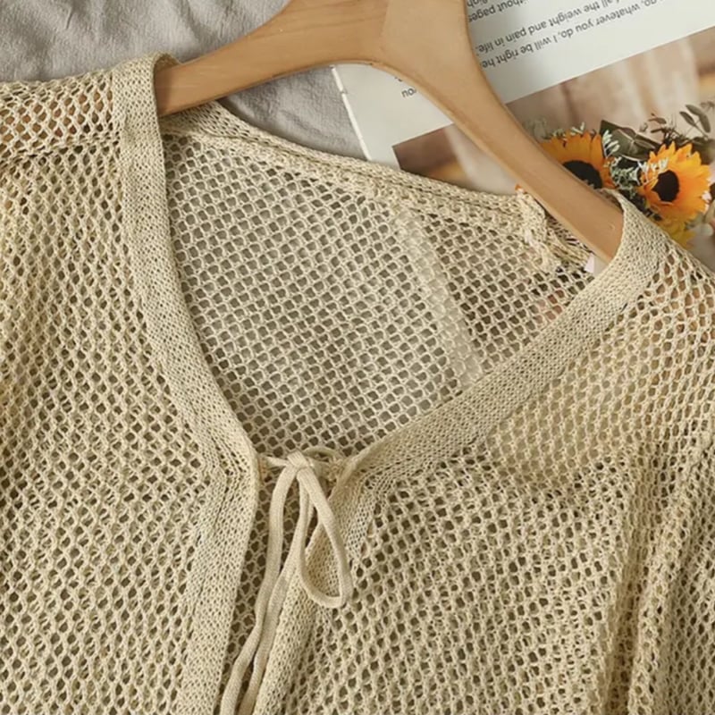 メッシュショート丈サマーカーディガン/3色展開/ワンサイズ