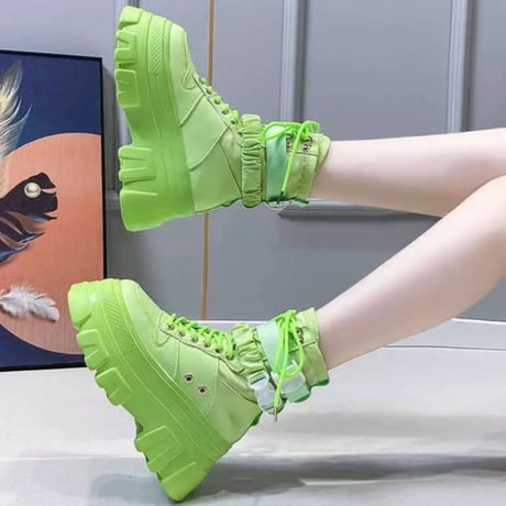 ダブルストラップスポーティー厚底ブーツ/スニーカー/3色展開/22.5〜24.5cm/2022SS