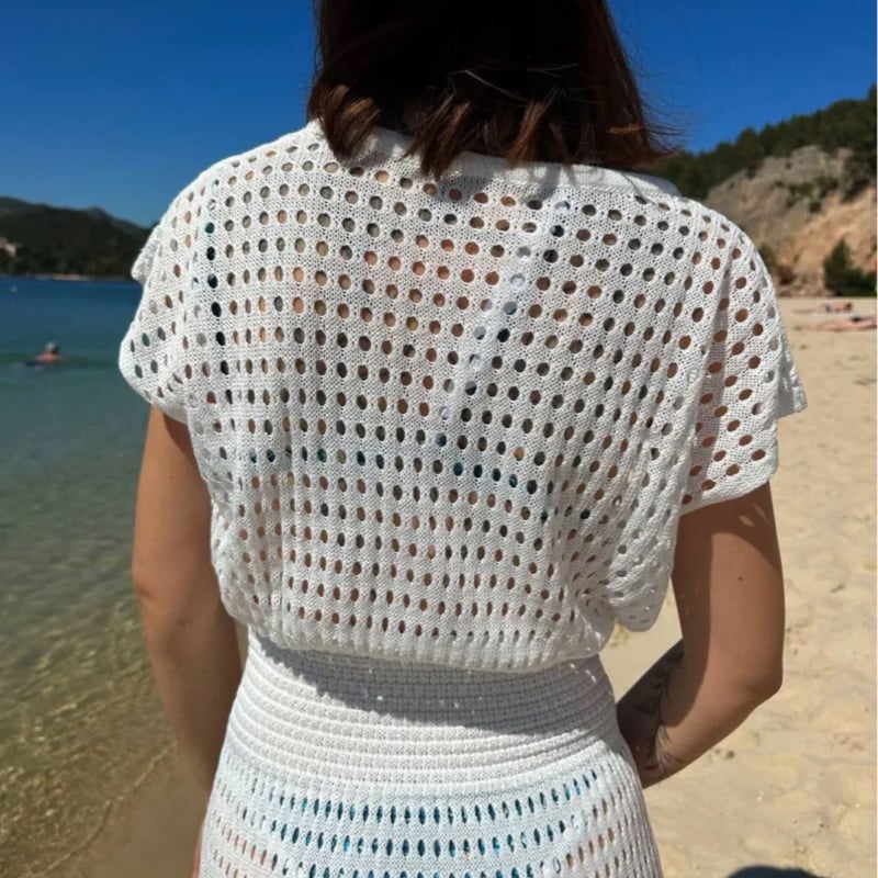 サマーニットメッシュビーチミニワンピース/3色展開/S.M.L