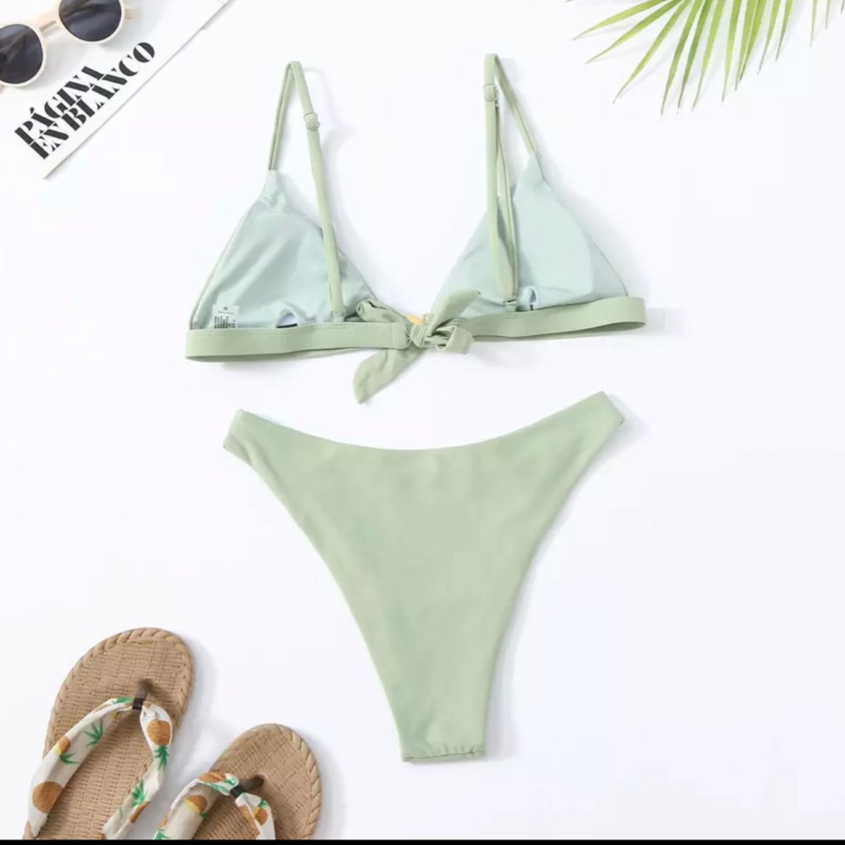 送料無料】ピスタチオグリーン三角ビキニ/水着/ S.M.L/2022SS | trendgo