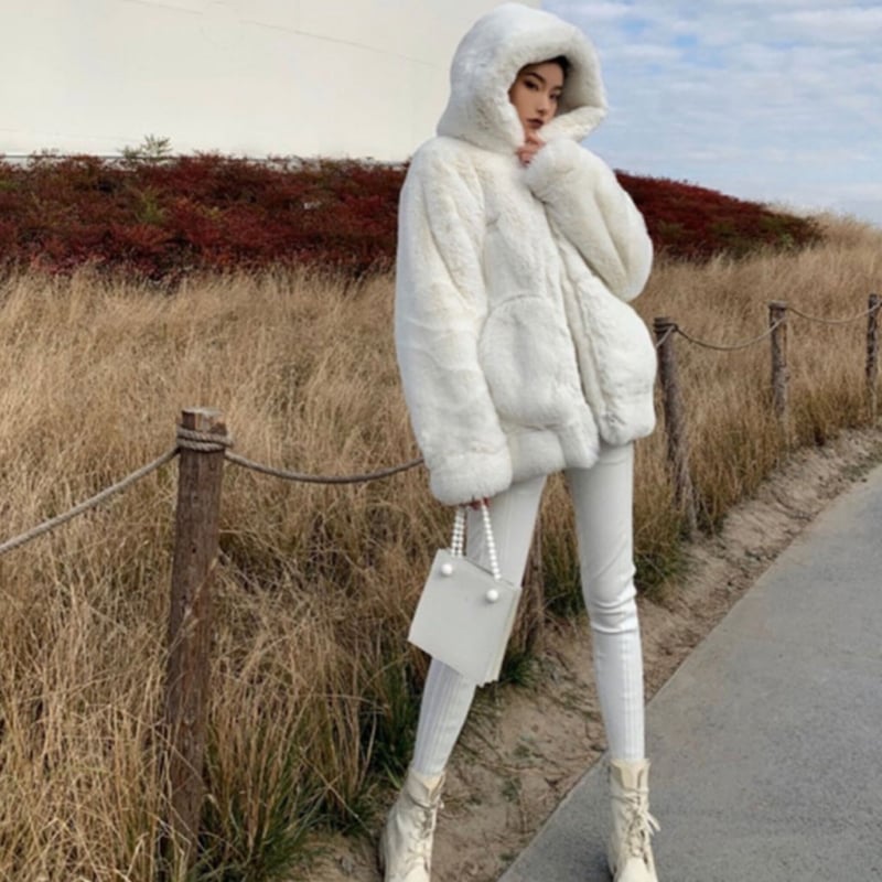 ボリュームファーオーバーサイズパーカー/3色展開/S.M.L/2021AW