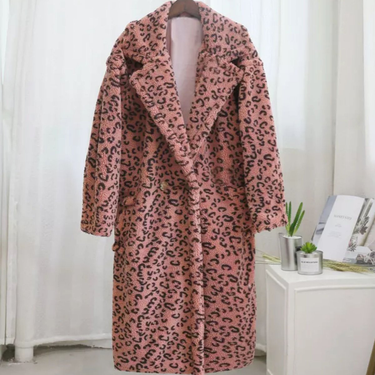 レオパードボアファーロングコート/アウター/3色展開/XS〜XXL/2021AW