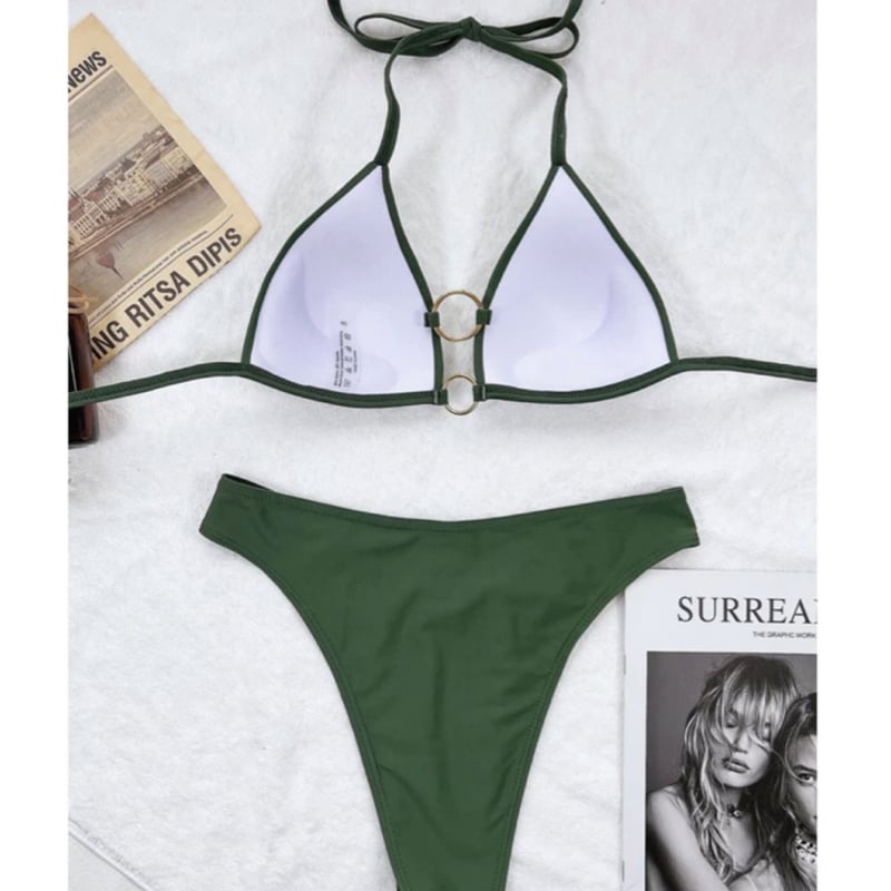 S即納】ゴールドリングセクシーカーキビキニ/水着/S. M.L/2022SS