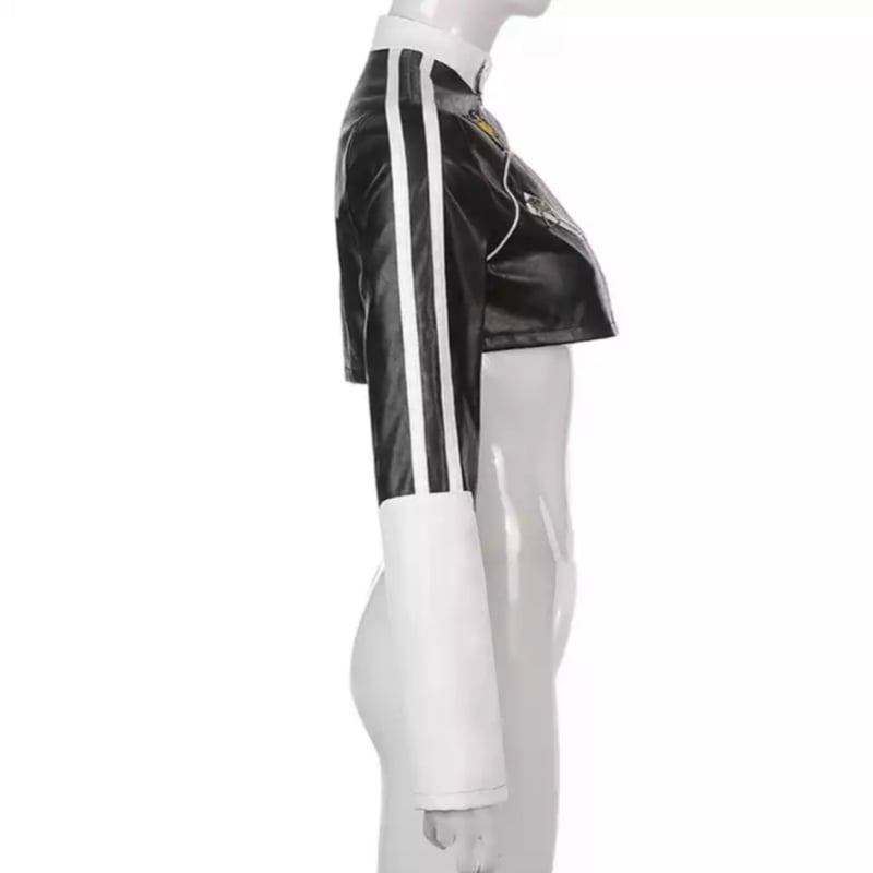 クロップドレザーレーサージャケット/S.M.L/2022SS | trendgossip