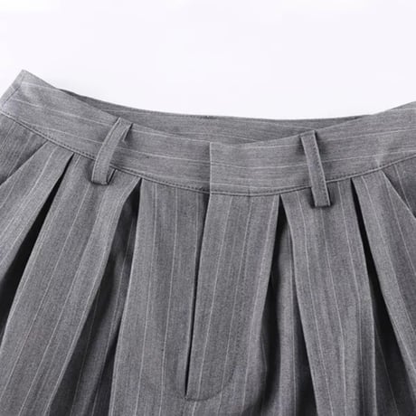 グレーストライプタックスラックスワイドパンツ/S.M.L/2020SS