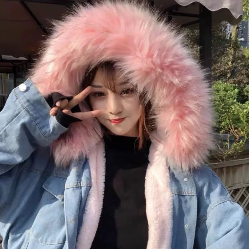 microwave★　アウター　デニム　ファー　ブルゾン　異素材　個性的 楽天市場】異素材MIXデニムジャケット デニムジャケット 異素材MIX