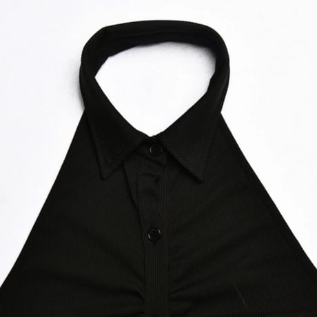 【送料無料】ハイネックギャザーノースリーブタイトドレス/3色展開/S.M.L/2021SS