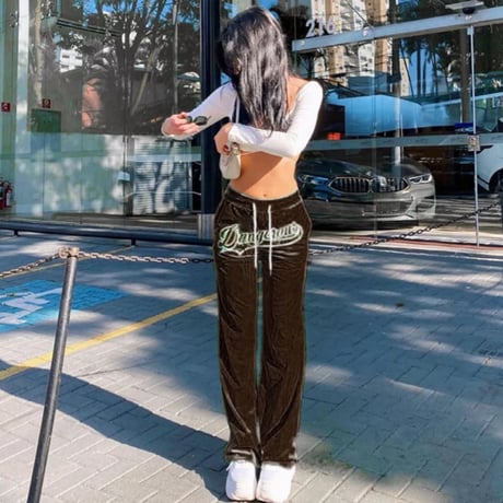 Dangerロゴベルベットスポーティーパンツ/ベロア/3色展開/S.M.L/2021AW