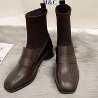 ソックス付きローファーブーツ/2色展開/22.5〜24.5cm/2022AW