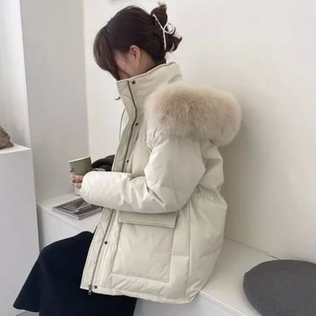 フードファー中綿ダウンコート/2色展開/S〜XL/2021 AW
