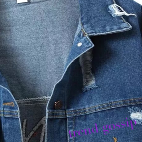 アメカジワッペンスリーブオーバーデニムジャケット/S～XL/2020SS
