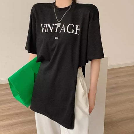 【送料無料】サイドトリムジッパードルマンTシャツワンピース/ワンサイズ／2021 SS