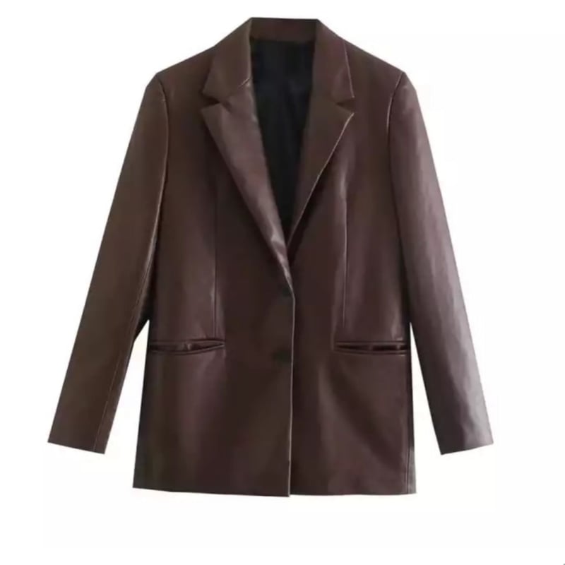 ブラウンレザージャケットセットアップスーツ/XS〜L/2021AW | trendgossip