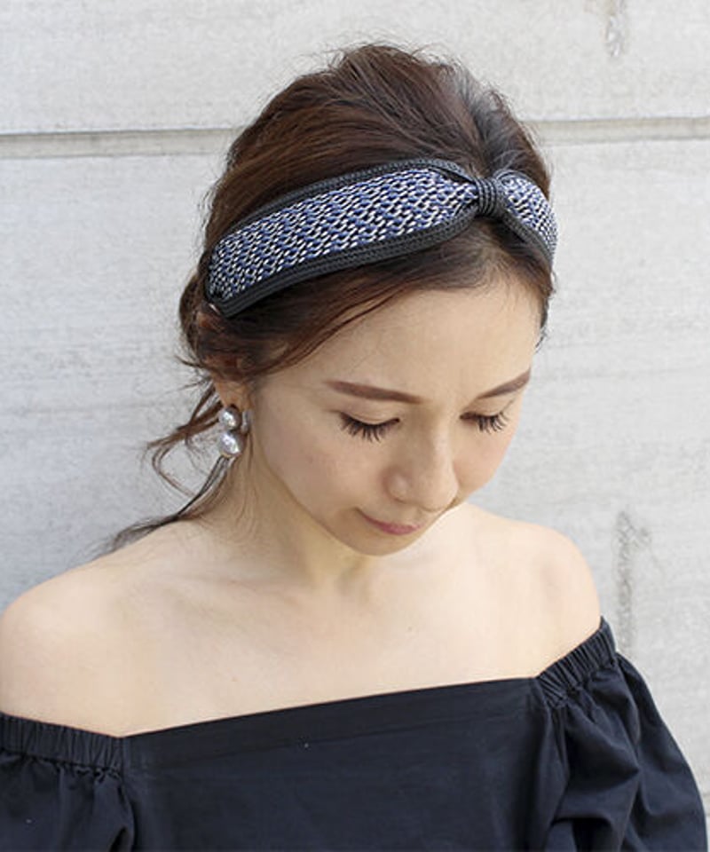ストロー ヘッドバンド (ブルー マルチ/ネイビー) | STEP-HAIR