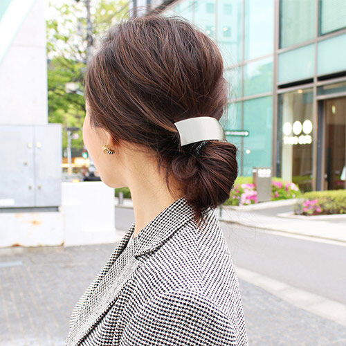 ブラッシュド メタル ボリューム バレッタ (シルバー) | STEP-HAIR