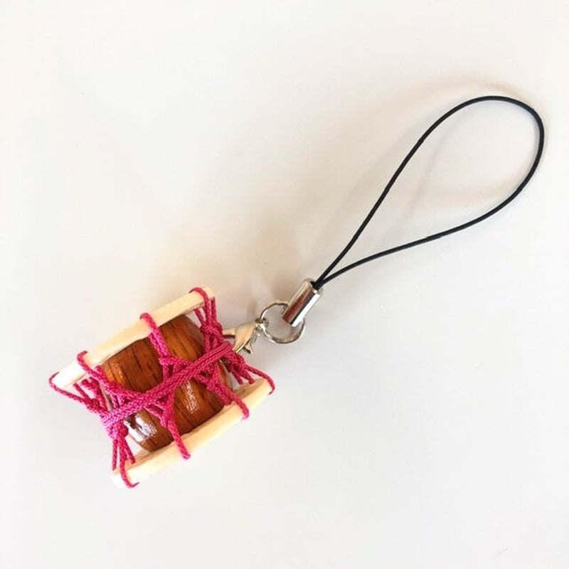 和太鼓ストラップ とんとん拍子 【濃桃】 | 有限会社小野﨑太鼓店