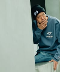 KING OF DIGGIN’×cleofus | Bubble Logo Crewneck - Stone Blue -