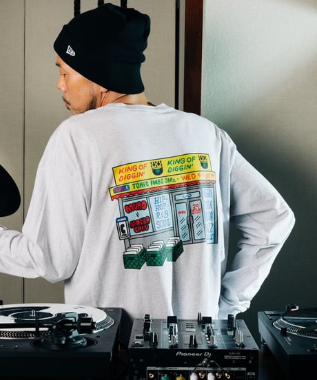 KING OF DIGGIN’×cleofus | Record Store SS Tee Long Sleeve T-shirt - Ash -